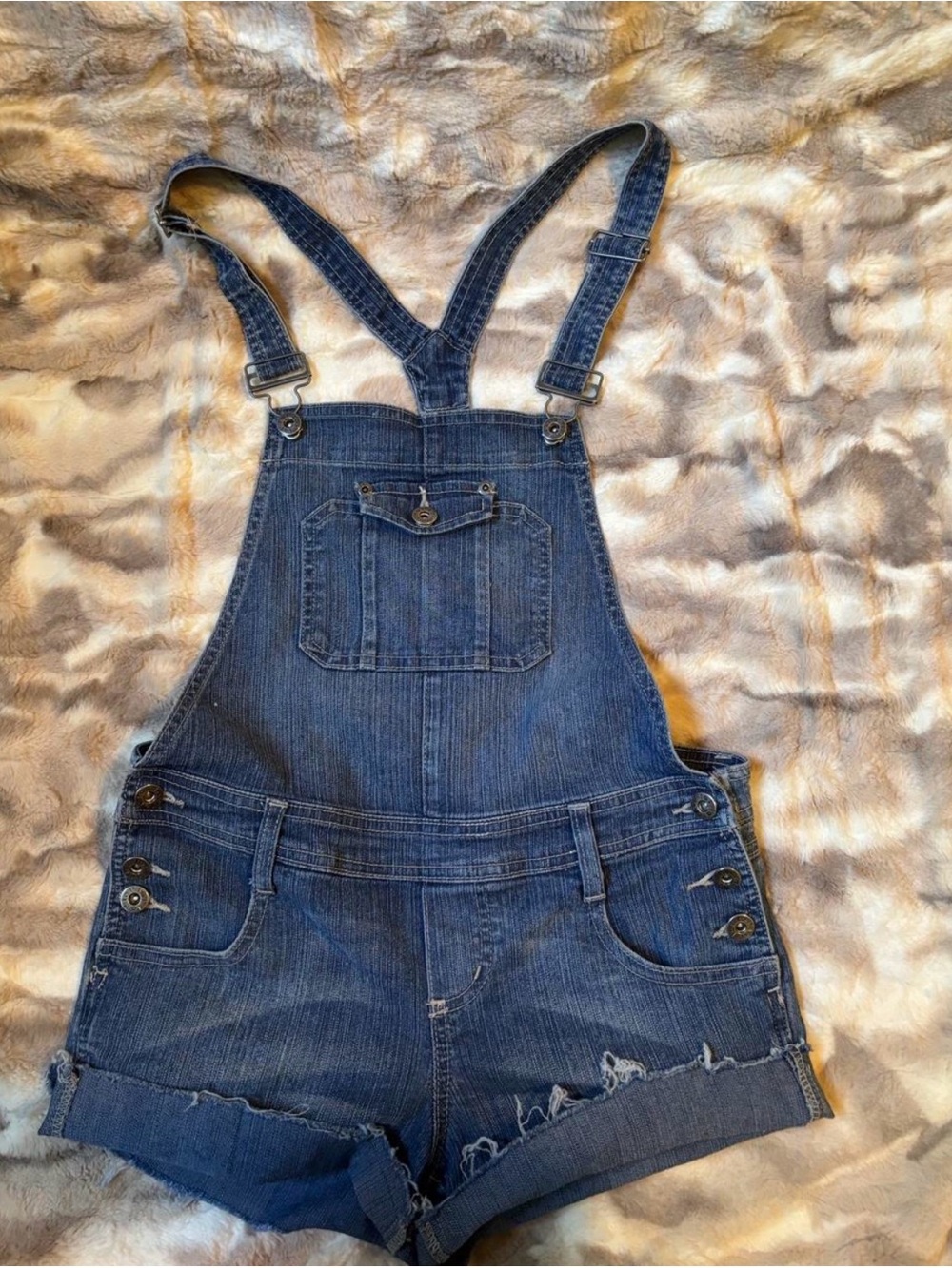 lei Blue Denim Short Overalls